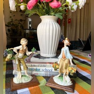 Vintage Fontanini Simonella Italy Boy & Girl Figurines, Set of 2.